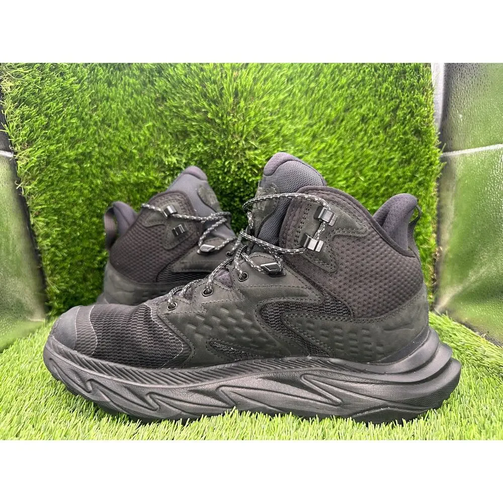 Hoka One One Anacapa 2 Mid GTX 1141633F-BBLC Hiking Boot Men's 11D Black Leather